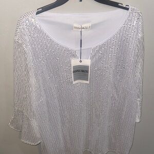 6.White Sequin Women's Top